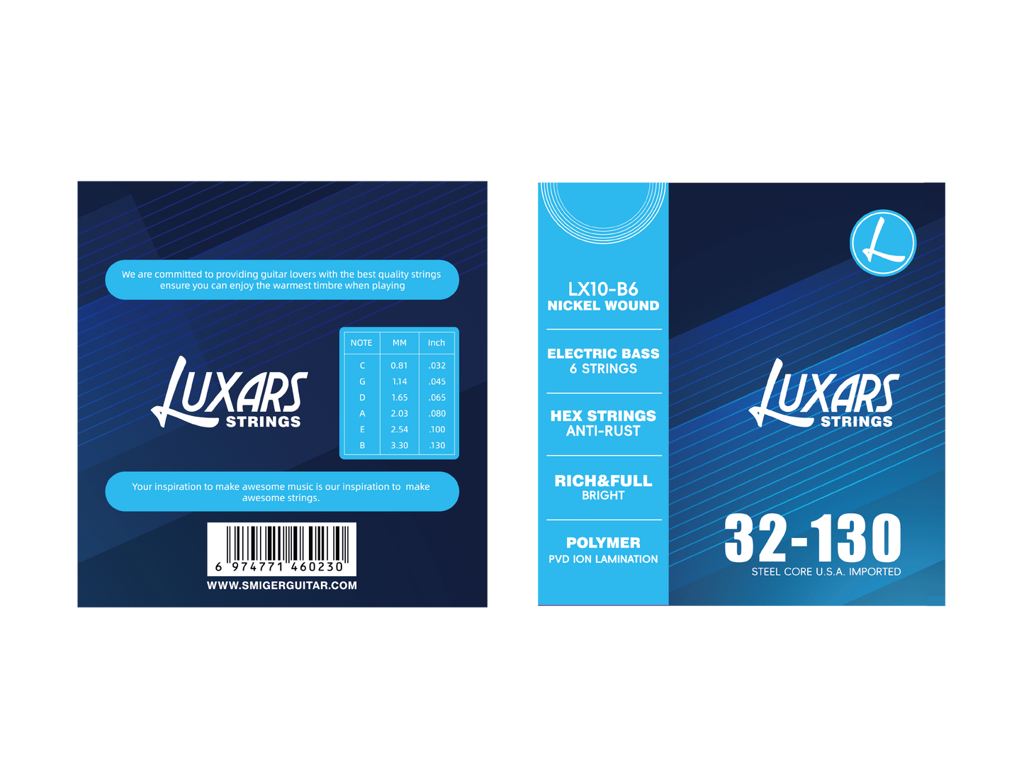 Luxars LX10-B6 Bass Guitar Strings