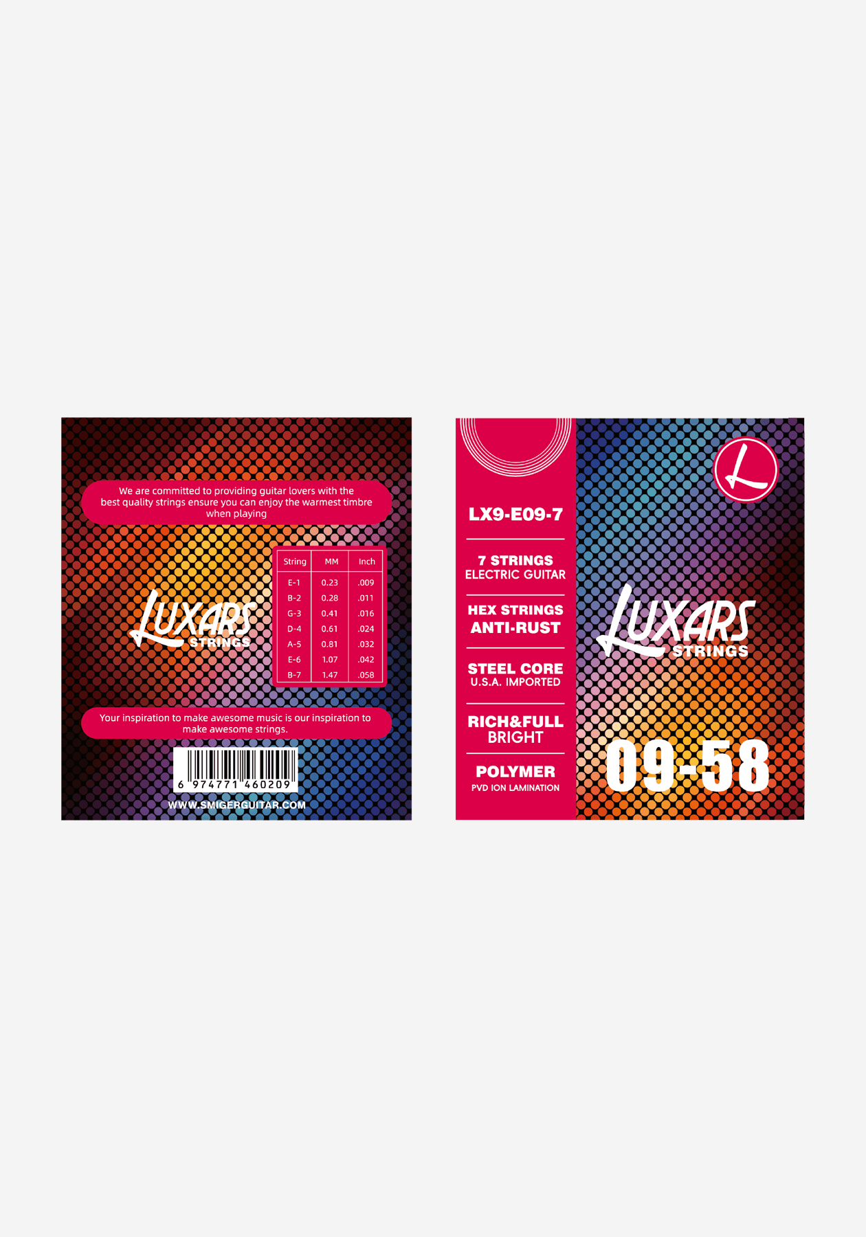 Luxars LX9-E09-7 Electric Guitar Strings