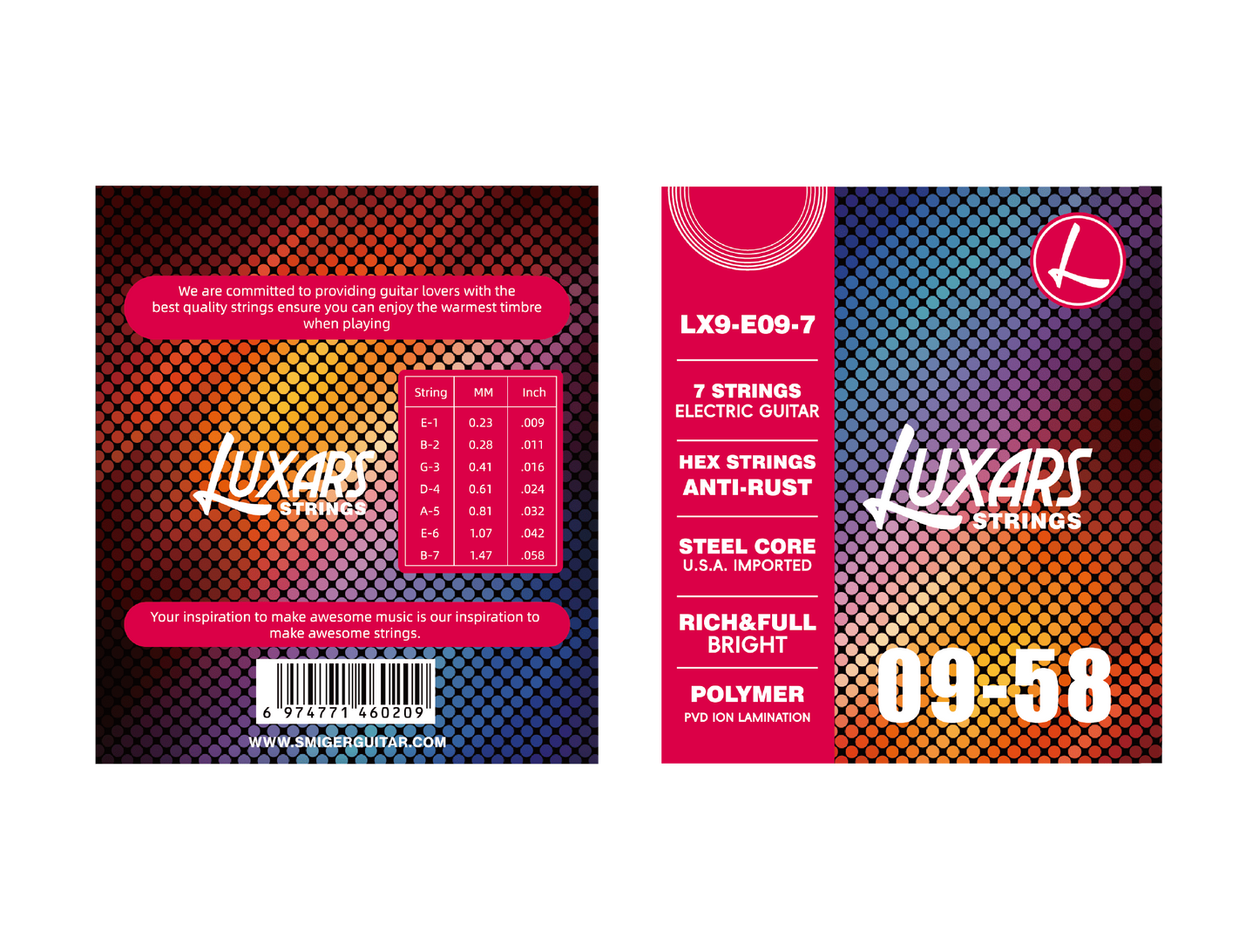 Luxars LX9-E09-7 Electric Guitar Strings