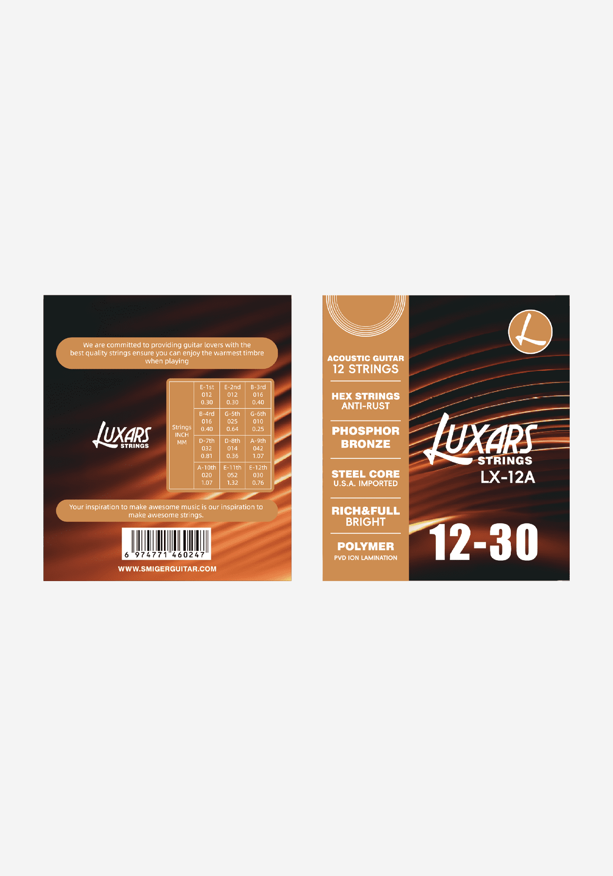 Luxars LX-12-A Acoustic Guitar Strings