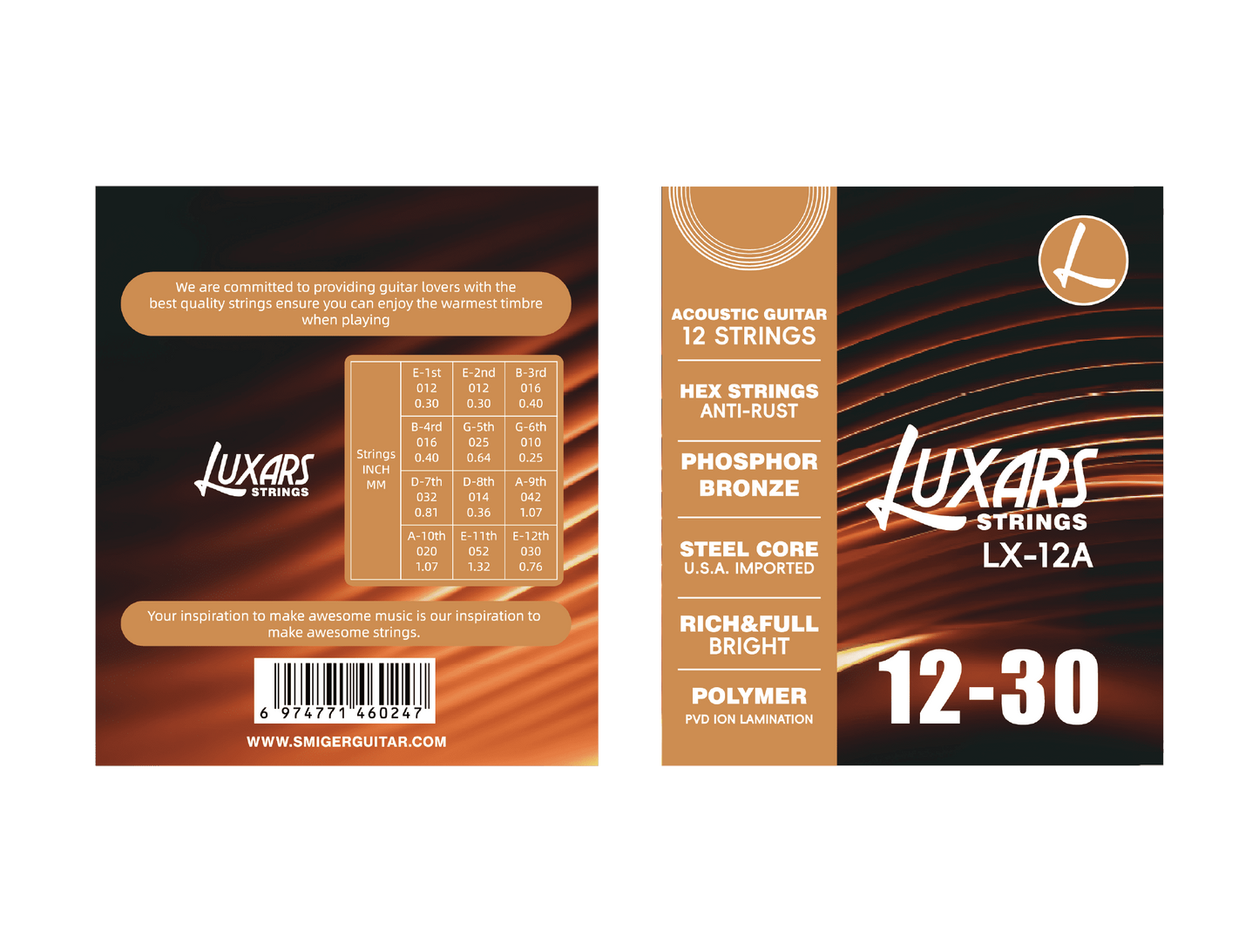 Luxars LX-12-A Acoustic Guitar Strings