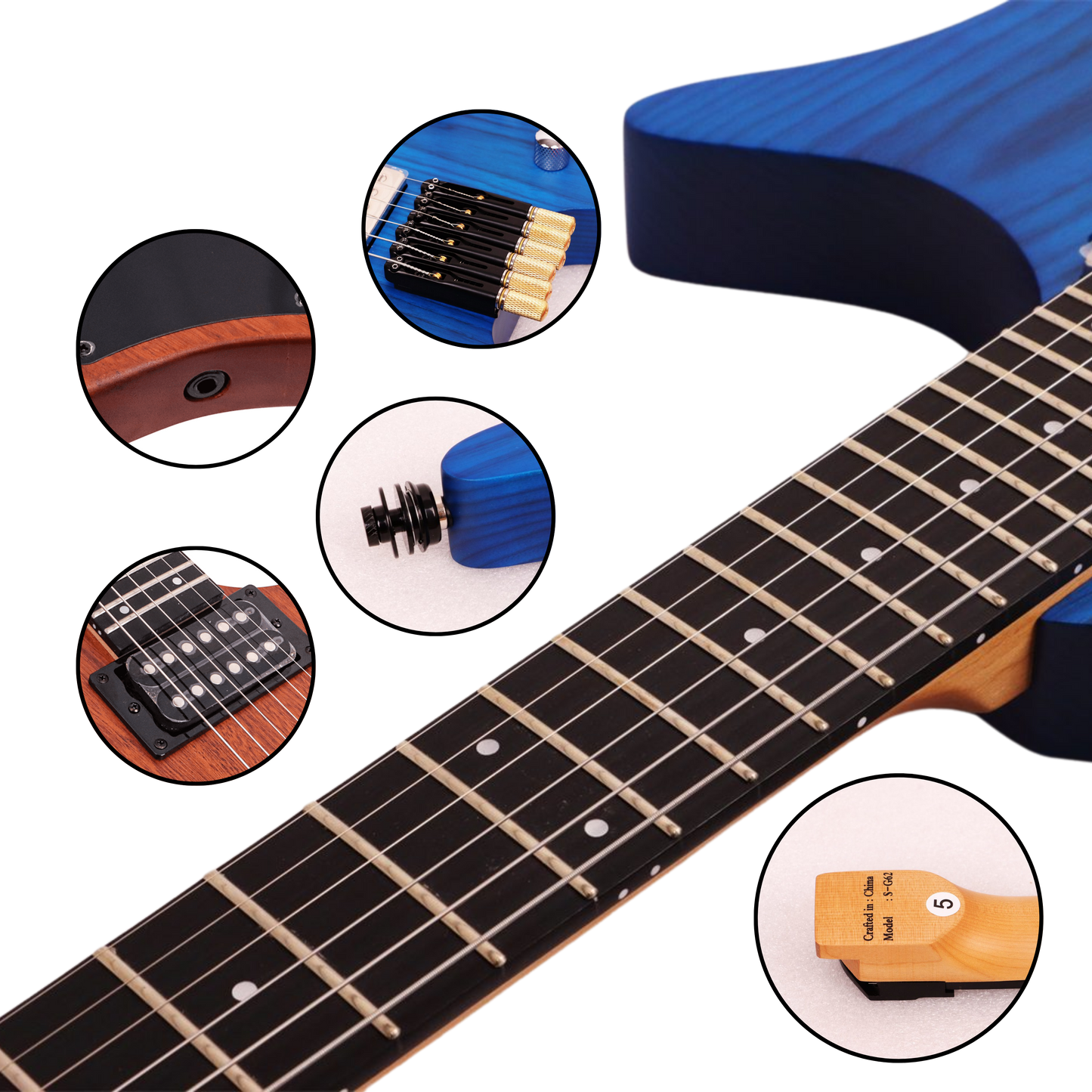 LUXARS S-G62 (Headless) Electric Guitar